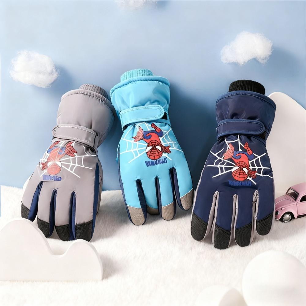 Spider-Man Winter Kinderhandschuhe Fleecegefüttert Warm Kinder Skihandschuhe Winddicht Kälteschutz Fahrradhandschuhe Kinder Geschenk Marvel