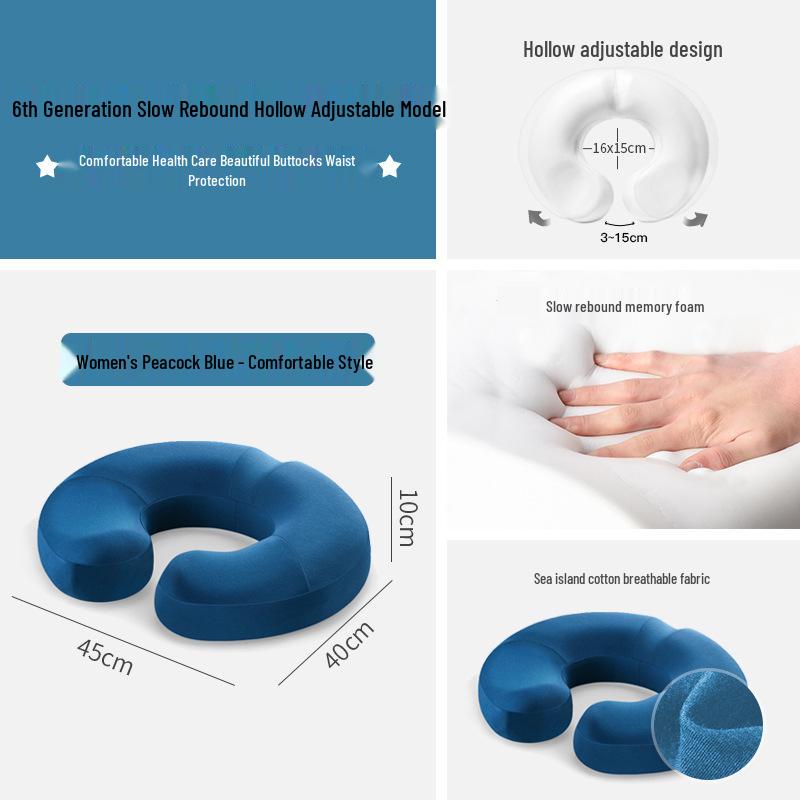 Comfortable Anti-Slip Seat Cushion for Office & Wheelchair - Relieves Pressure & Supports Posture