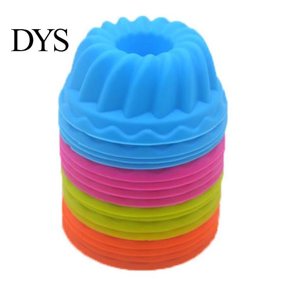 Muffin Mold 12Pcs/Set Cake Non-stick Food Grade Easy Release DIY Mould Reusable Bakeware Jelly Doughnut Silicone Kitchen Supplies