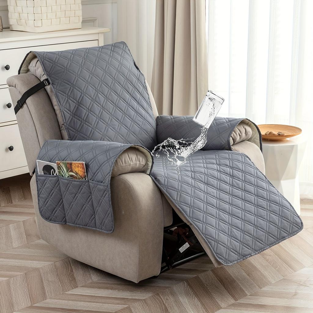 1PC 100% Waterproof Recliner Chair Cover, Recliner Chair Covers for Reclining Chair, Non-Slip Fabric Recliner Couch Cover for Li