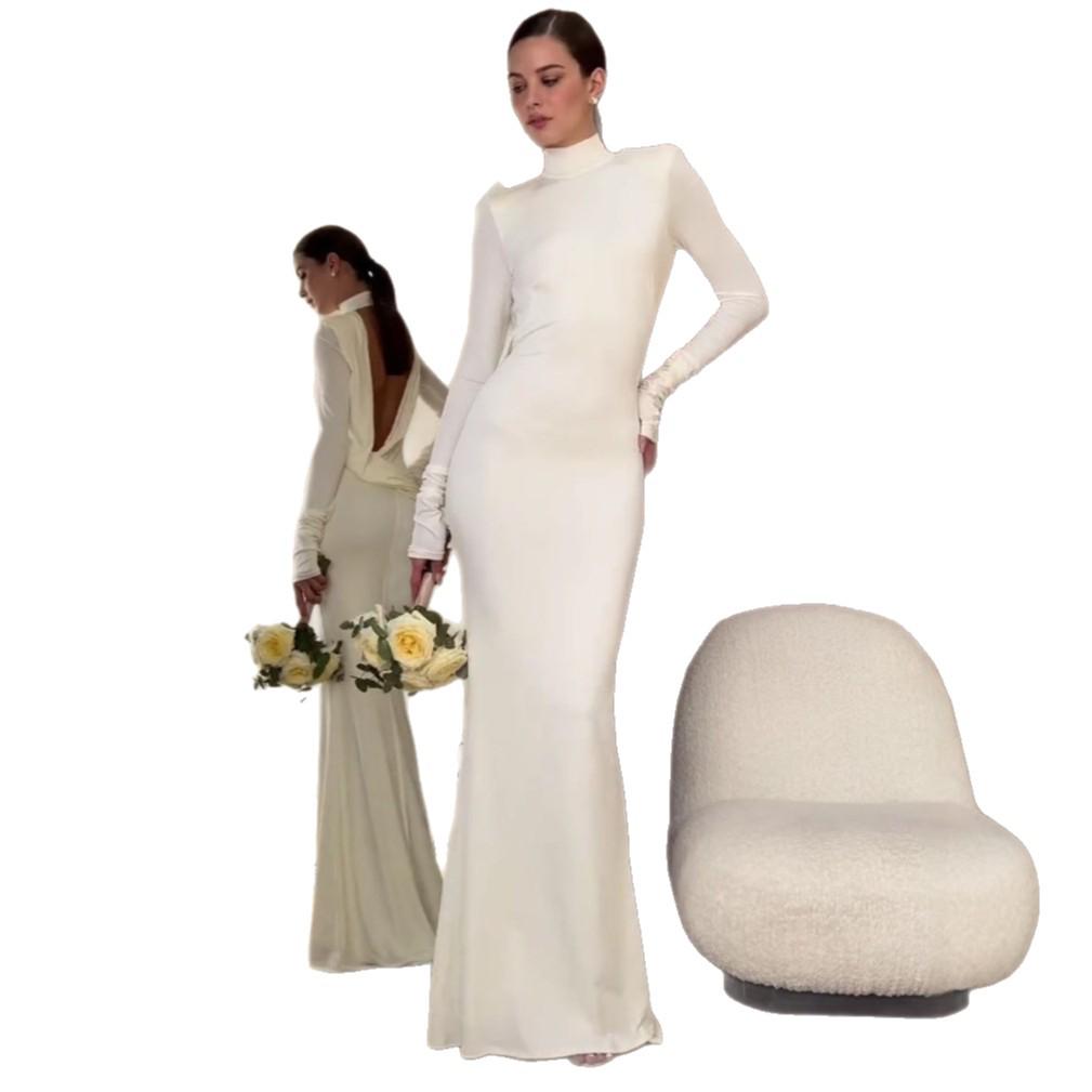 2025 Zomer Mode Backless Effen Kleur Bodycon Jurk voor Dames