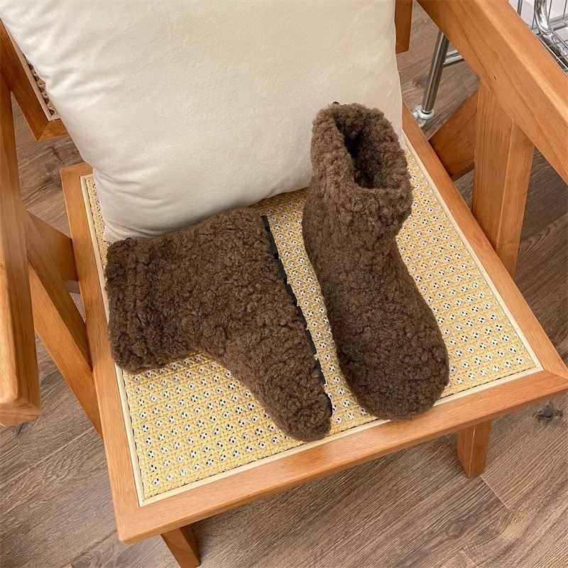 Flat Lamb Booties Round Toe Woman Shoes Sale Padded Y2k Trend 2025 Snow Boots for Women Autumn Winter Luxury Hot on Offer Boot