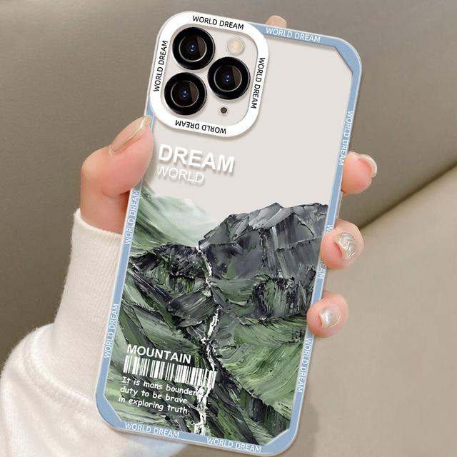 

Прозрачный чехол для телефона «Снежный горный пейзаж» для Iphone 11 13 14 12 Pro Max 7 8 Plus 13mini Xs X Xr Se 2020 2022, мягкая задняя крышка из ТПУ