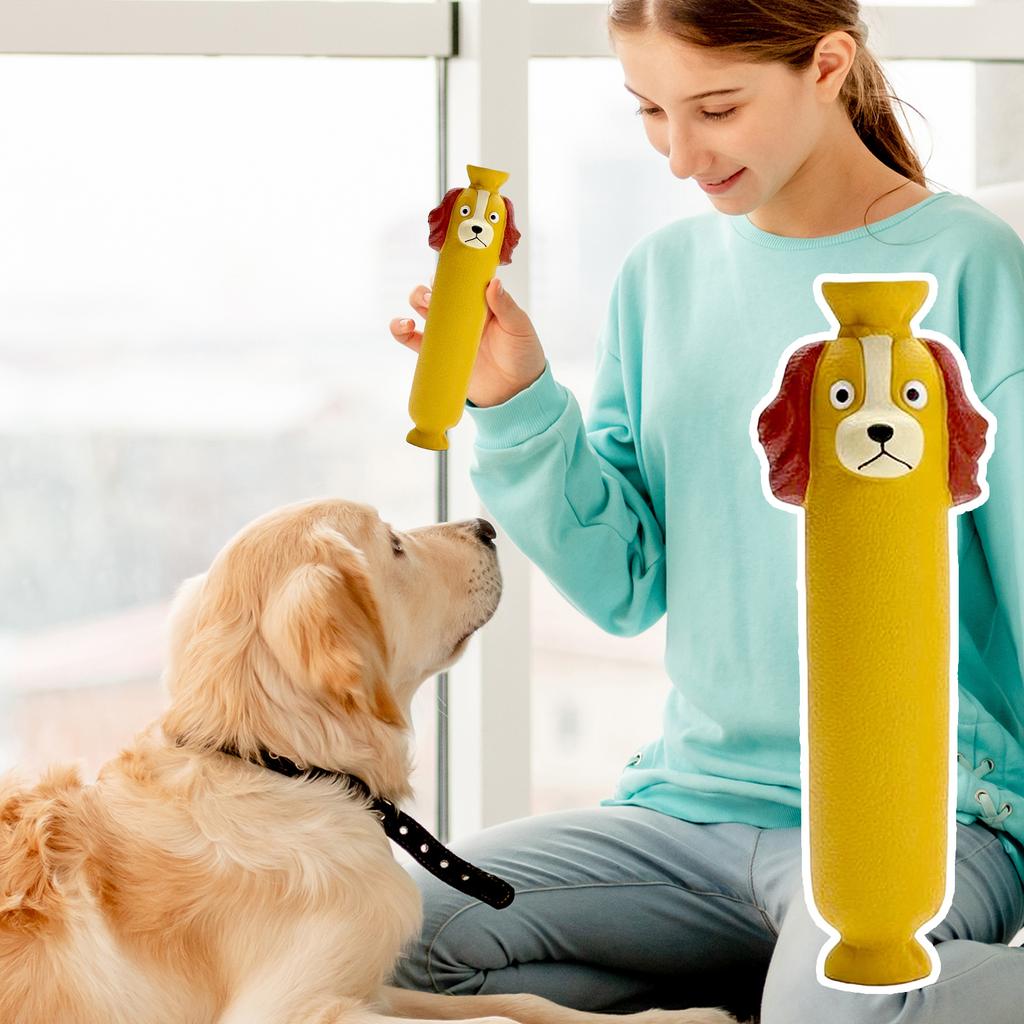 Latex Sausage Dog Chew Toy - Interactive, Soft &  Pet Toy For Puppies & Senior Dogs