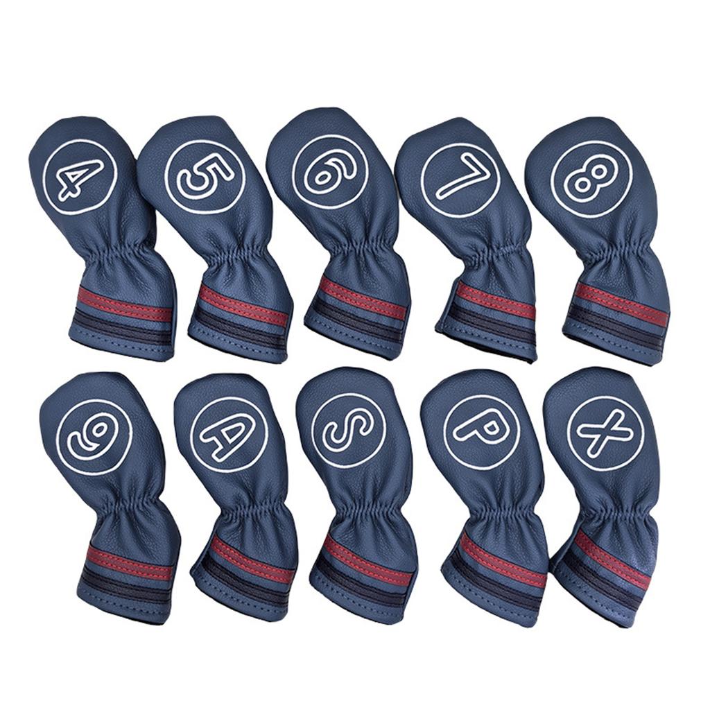 10 Pcs Golf Club Head Covers Set Cue Decorative Covers Headcovers with Number Tag for Outdoor Sports Training Golf Games