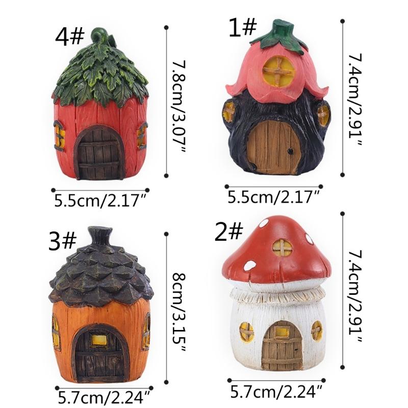 Resin House Miniatures Figurines Garden Decorations Outdoor Accessories Mini Crafts Small Home Garden Yards Decorations