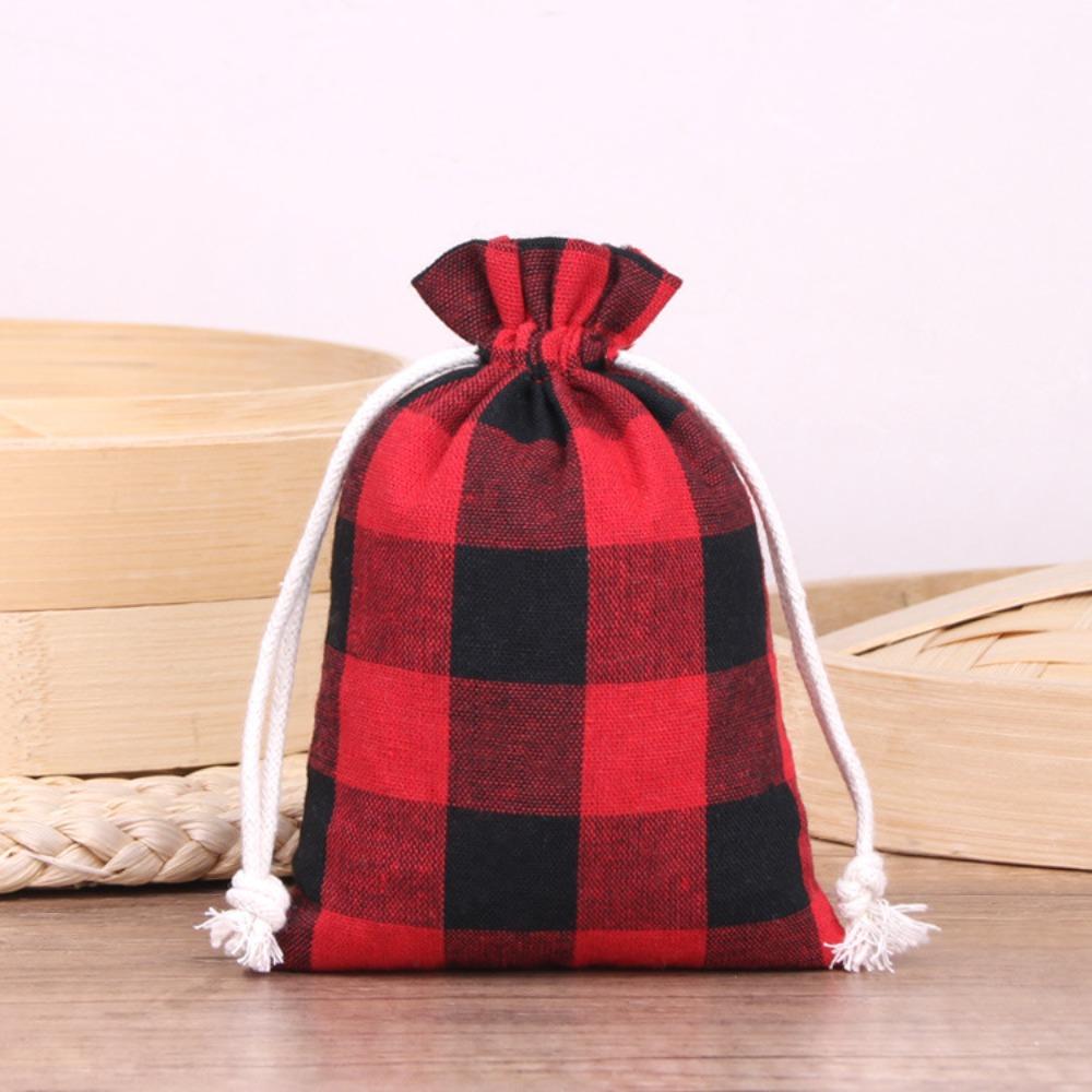 10pcs/lot Cotton Christmas Gift Drawstring Bags Burlap Gift Bag Cosmetic Wedding Candy Gift
