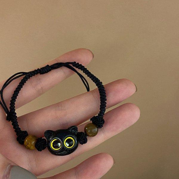 

Matching Black Cat Couple Bracelets Handmade Braided Rope Lucky Amulet Jewelry Valentine s Day Gift for Boyfriend Girlfriend