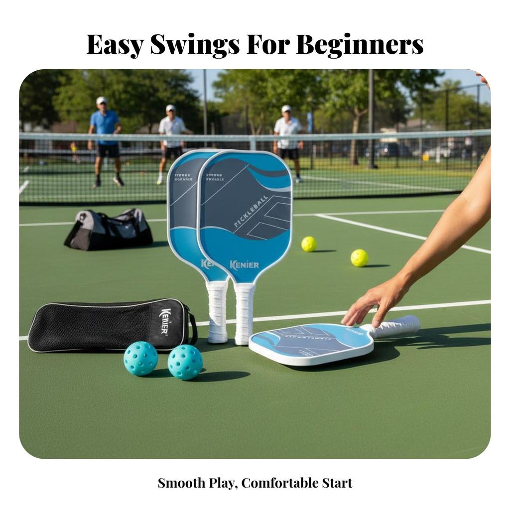 Fiberglass Pickleball Paddle Lightweight Pickleball Paddle Set Hexagonal Center Center Racket Long-Lasting Shielded Rim Sports