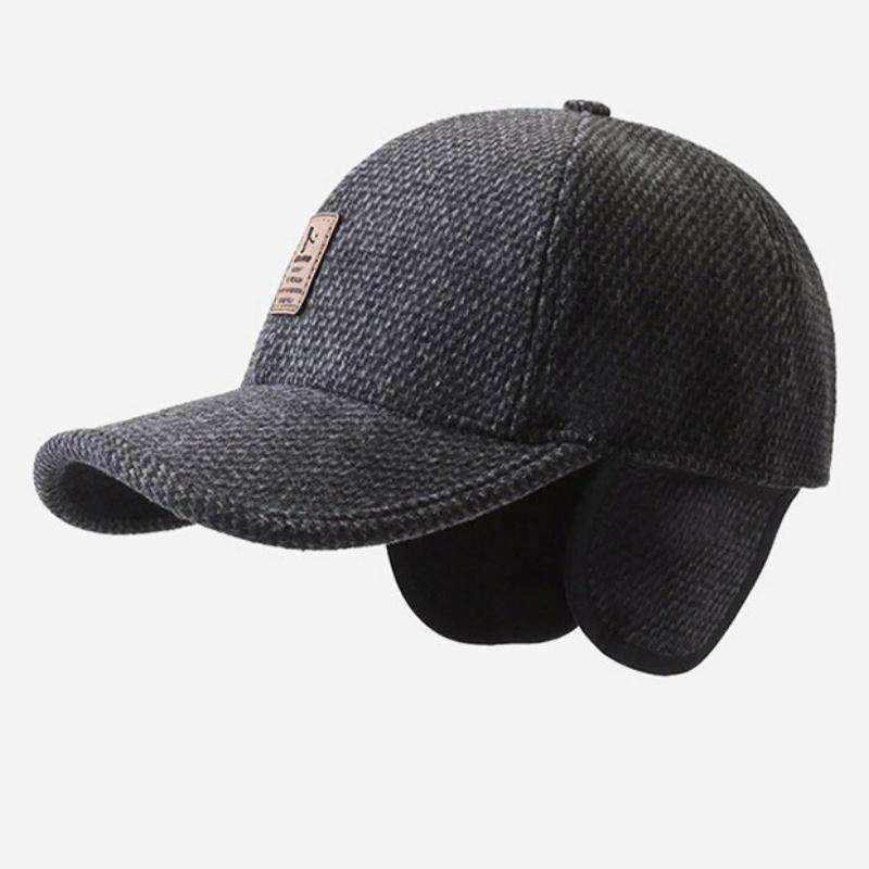 Men's Hat Autumn And Winter Middle-Aged Dad Cloth Hat with ear thick Single Old Man Windshield Baseball Hat Sun Hat