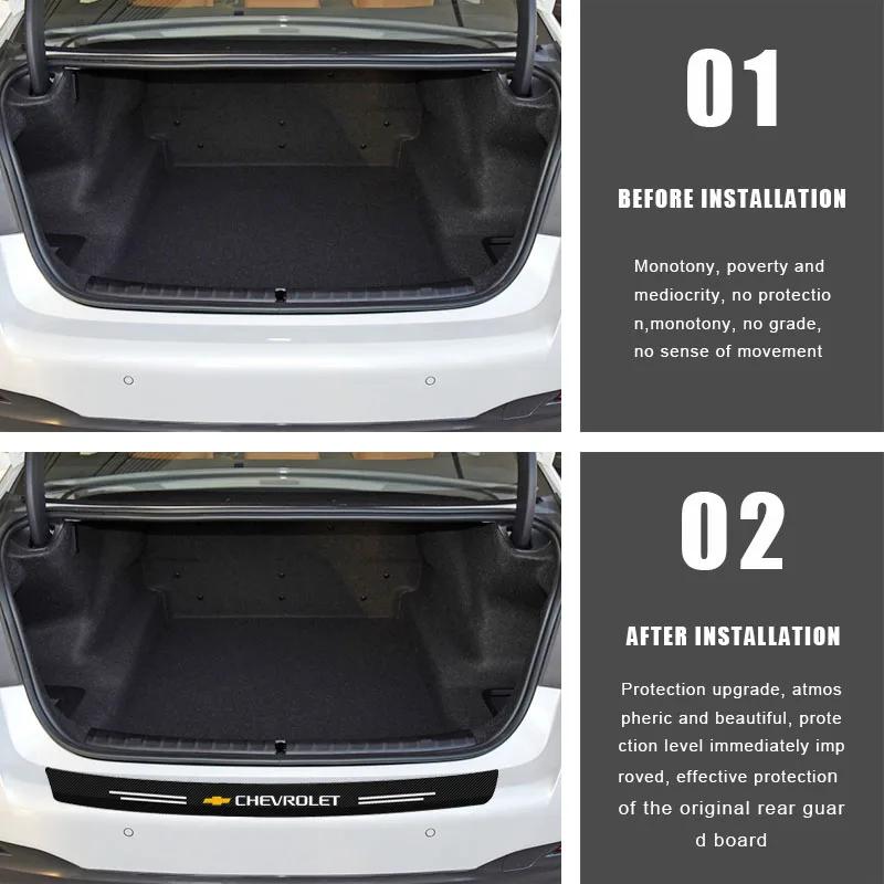 Nowa Naklejka Ochronna Błotnika Bagażnika Samochodowego z Włókna Węglowego 3D Kompatybilna Chevrolet Captiva Colorado Cruze Spark Malibu Samochód Trax