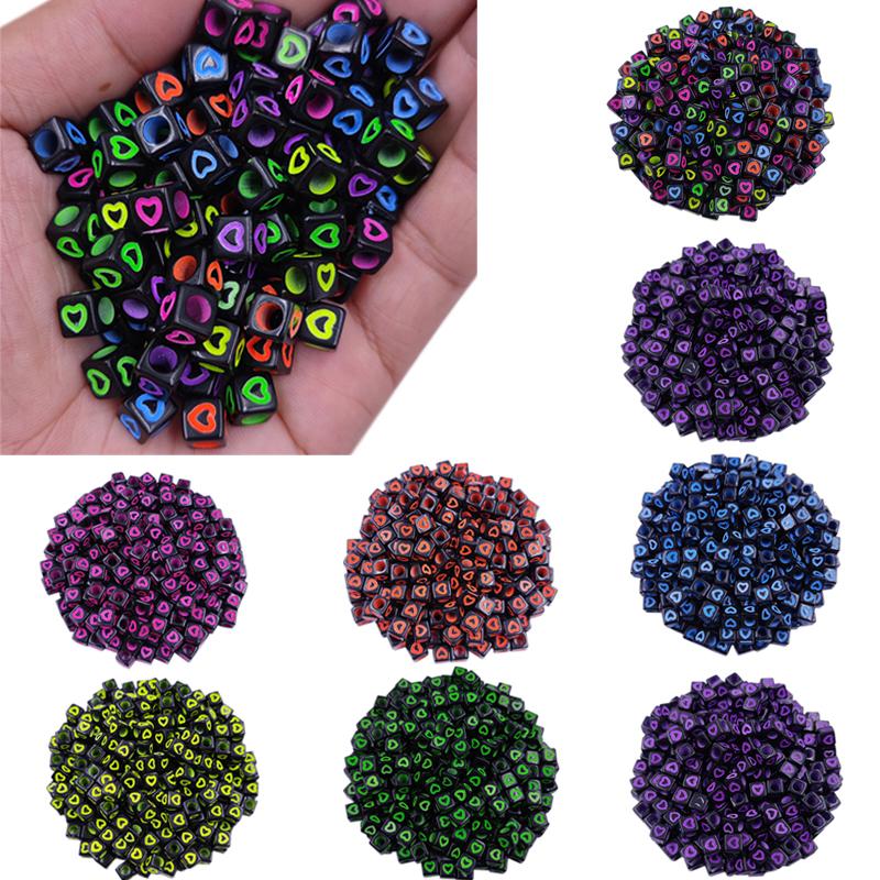 

Изысканный браслет, ожерелье, 40 шт., 7 мм, аксессуары для самостоятельного изготовления, подвески, смешанные бусины в форме сердца для изготовления ювелирных изделий, квадратные ручные аксессуары