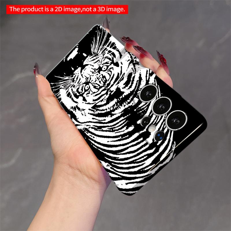 2DFlat Samsung Phone Case Bold Tiger Face Print Phone Case Applicable To Galaxy S23 S24 S25ULTRA S26 A12 A14 A15 A16 A54 A55