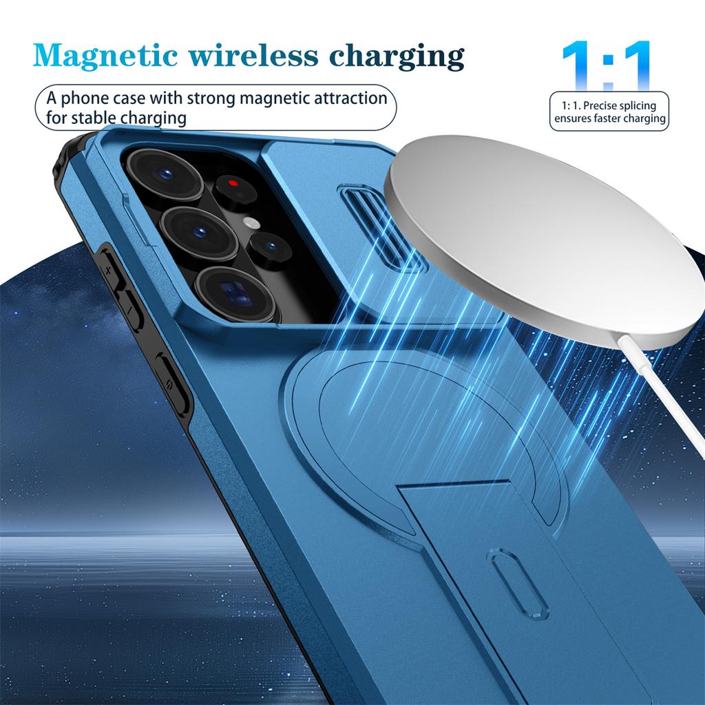 Slide Camera Protection Magnetic Holder Case for Samsung S25 FE S23 S26 Ultra S24 Plus A17 A26 A36 A56 A16 A25 A15 A35 A55 Cover