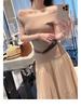 Director Du's Simple & Charming Summer Knitted One-Shoulder Slim-Fit Korean Style Women's Top