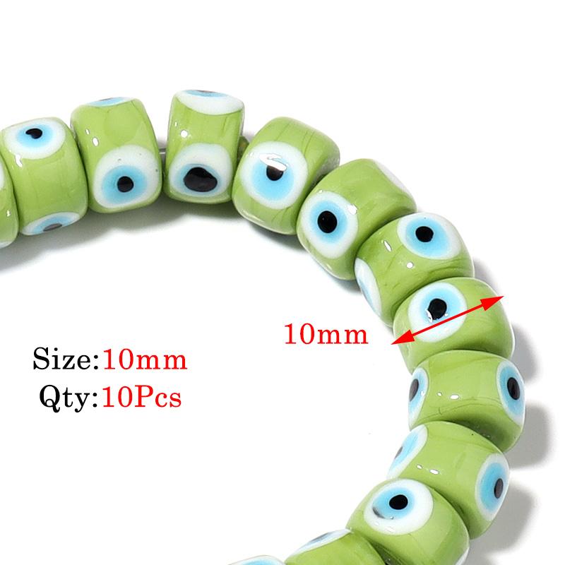 Round Lampwork Evil Eye Beads Liuli Flat Loose Fashion Jewelry For Bead Diy Handmade Bracelets Phone Charm Components