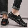Spring and Autumn New Casual Leather Shoes Men's Genuine Leather Slip-on Men's Driving Soft Leather Soft Bottom Plus Size Men's Shoes Trend