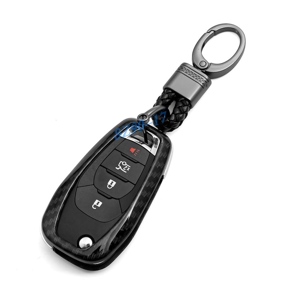 Abs Carbon Fiber Car Smart Key Cover Case Keychain For Chevrolet Chevy Cruze   Trailblazer Spark Trax