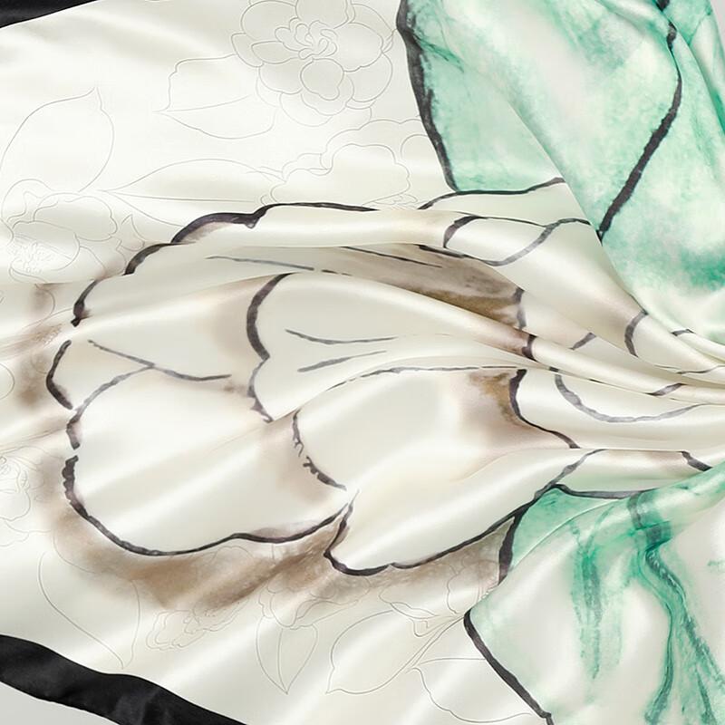 Heavyweight Pure Silk Scarf, 100% Mulberry Silk Large Square Scarf with Printed Pattern, Dual-Use Shawl And Scarf, Holiday Gift
