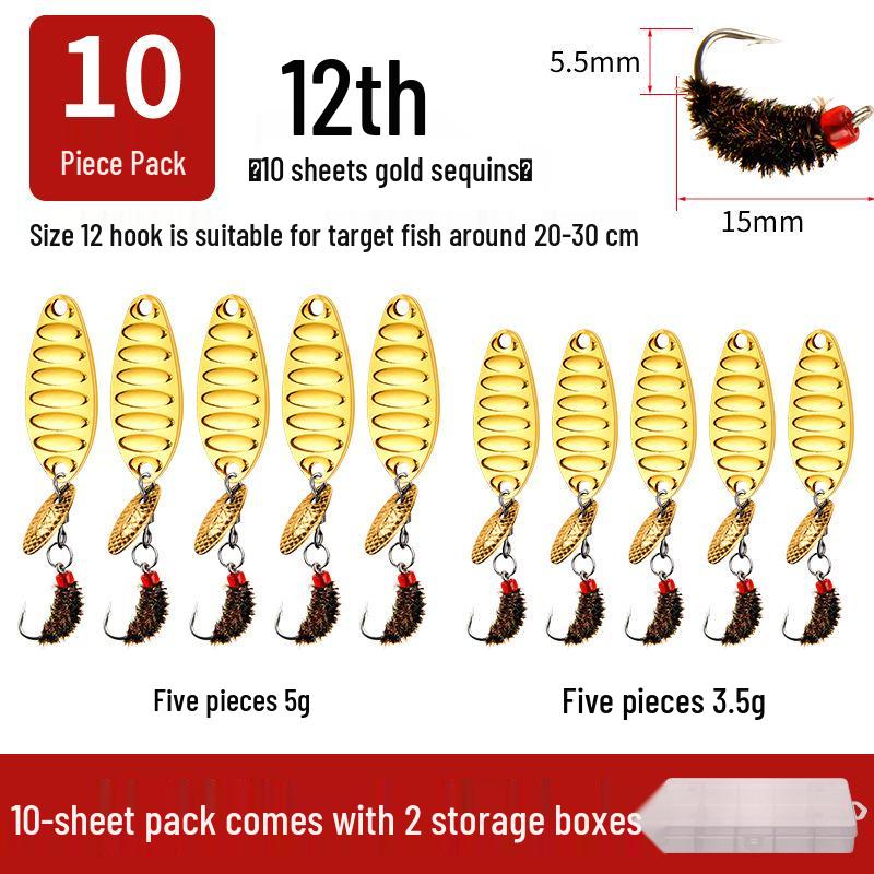 Modified Fly Fishing Hooks: Flat Vibration Spinner, Dragon Scale Micro Lures for Mandarin Fish & Crucian Carp