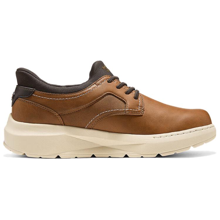 Skechers Casual Synthetic Leather Fashion Versatile Business Casual Shoes Men Shoes Brown 205703-TAN