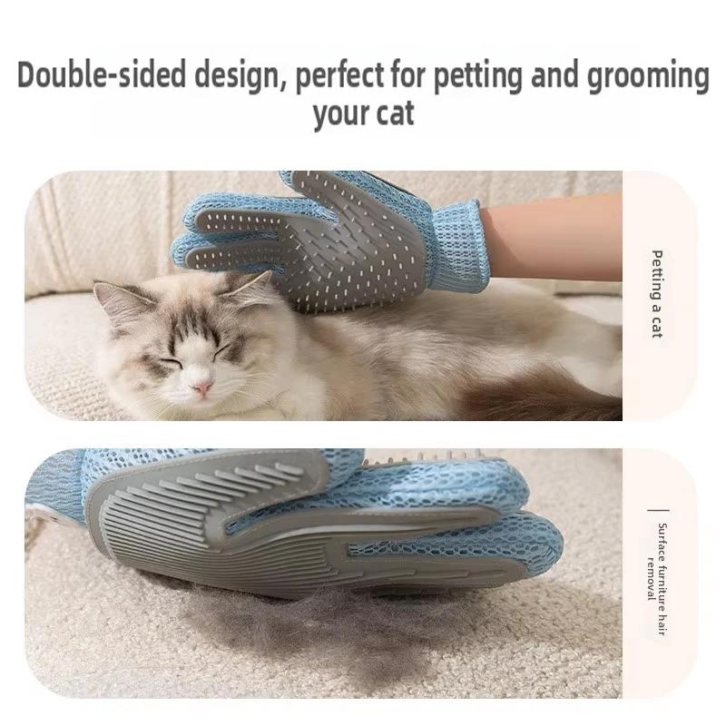 1pcs Pet Hair Remover Gloves Cat Dog Massage Bathing Cleaning Grooming Glove Comb Portable Rubber Hair Brush Pet Supplies Tools
