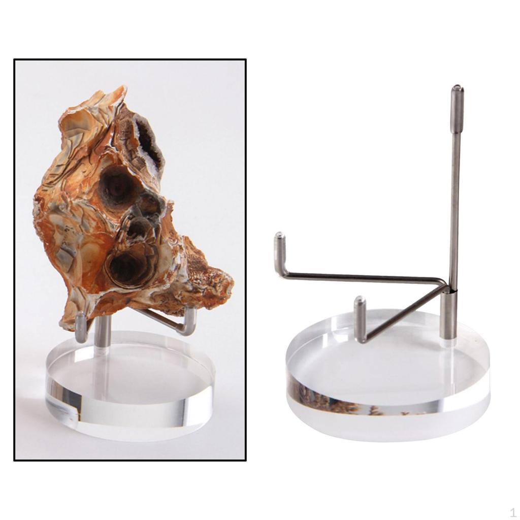 1Piece Acrylic Display Stand Holder for Fossils Gem Rocks Geode Agate Collectibles Jewelry Decor