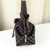 Portable Bowknot Handbag Lightweight Polka Dots Purse Fashion Nylon Top Handle Handbag  Summer