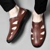 Summer Genuine Leather Men Sandals Fashion Newest Roman Sandals Handmade Men Casual Shoes Breathable Loafers Men'S Beach Sandals