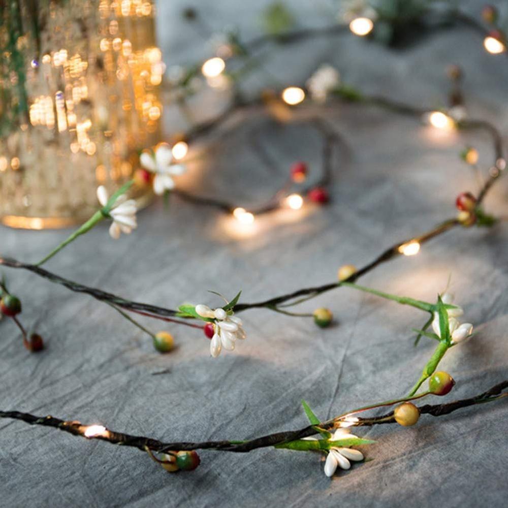 New 2M 20leds AA Battery String Lights Fruit Copper Wire LED Lights Christmas Decoration Lights for Birthday Party Garland Wedding