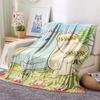 Moomin Printed Flannel Blanket, soft throw for bedroom sofa, washable, fan merchandise, great gift.