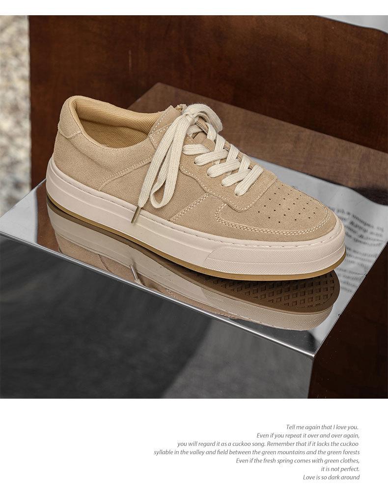 2024 New Design Men's Thick-Soled Cow Suede Casual Sneakers – Trendy & Versatile Fashion