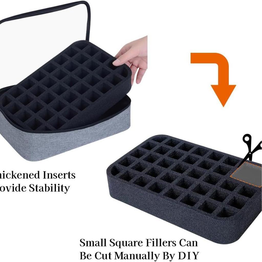 35 Bottle Nail Polish Organizer Case Removable Foam Inserts Unique Compartments Practical Polyester Makeup Storage Bag