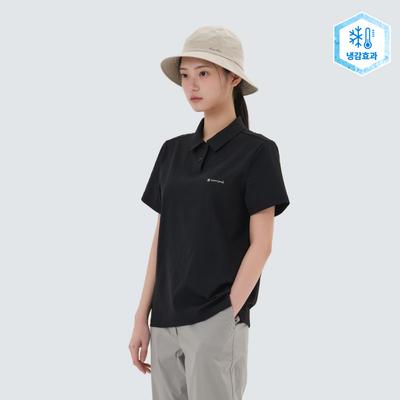 Quick Dry Women's Short Sleeve Polo T-Shirt Black (S25MWTPS15)