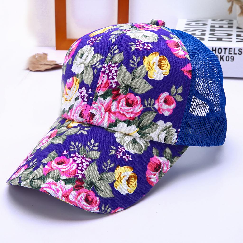 Women's New Flower printing Sun Protection All-match Baseball Cap