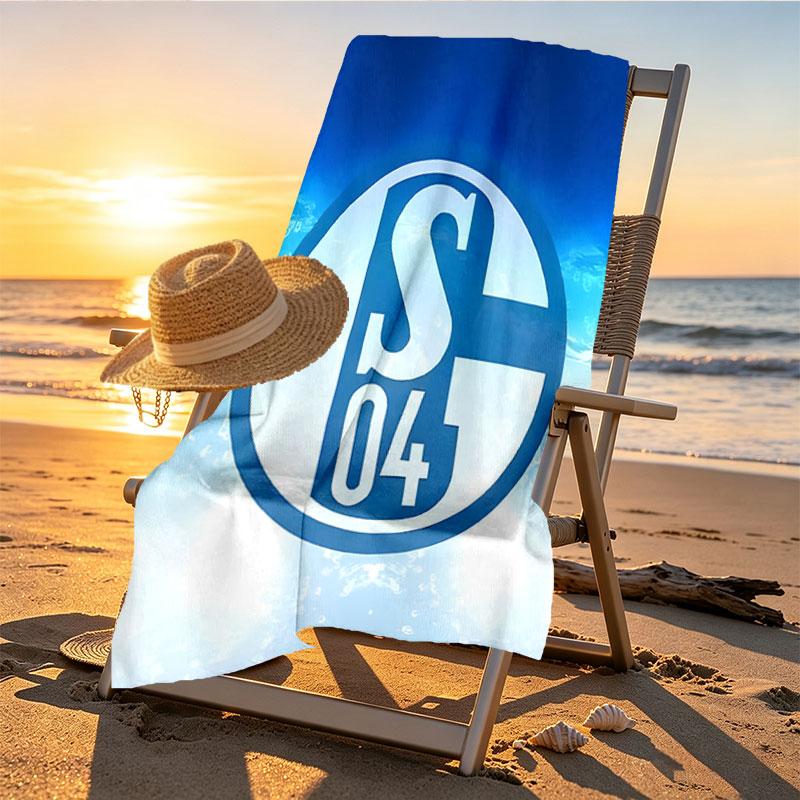 FC Schalke 04 Print Beach Towel Design, Soft, Lightweight. for Home Bathroom, Spa, Pool, Yoga, Surfing, Camping, Gift for Family, Friend