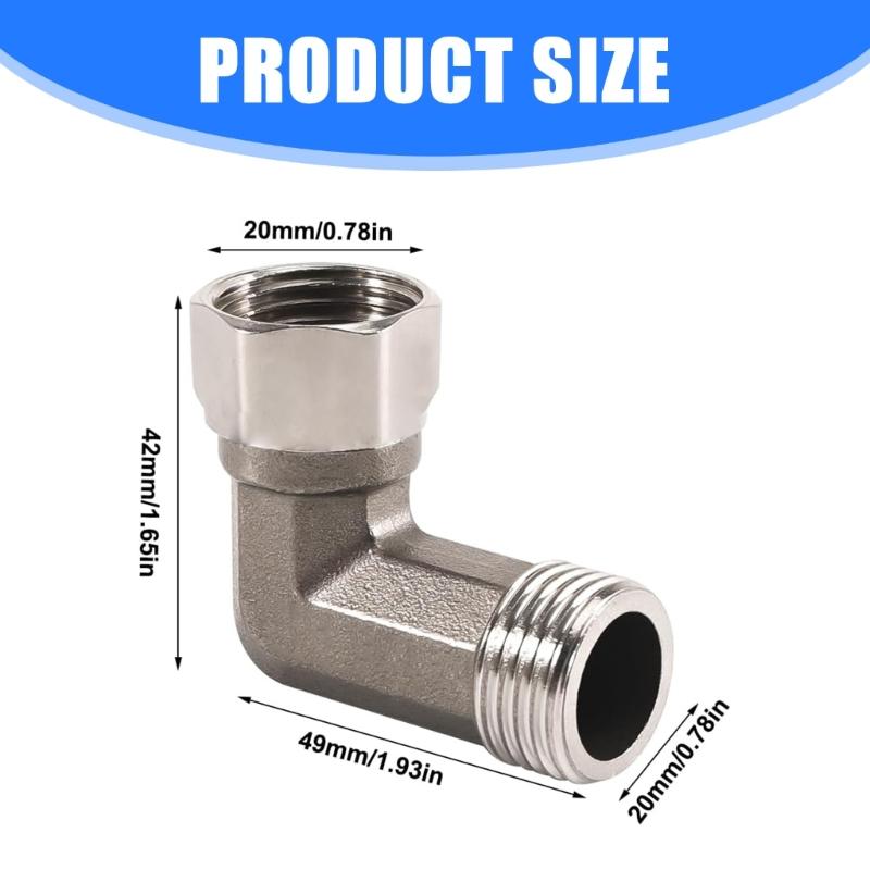 2 Pieces Stainless Steel 1/2Inch 90 Degree Pipe Elbow With Male and Female Thread for Garden and Kitchen Supplies Hoses
