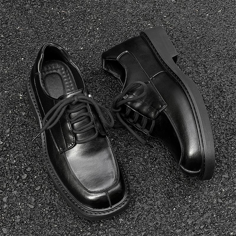 Fashion Office Men Business Casual Leather Shoe Non Slip Platform Oxfords Shoes Lace-up Career Dress Shoes Classic Formal Dress Footwear