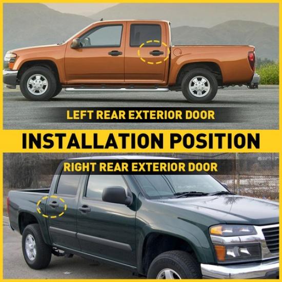 Rear Exterior Door Handle Set Black for 2004-2012 Chevrolet Colorado Canyon GMC