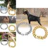 Bequemes 19mm Goldfarbenes Edelstahl Hundekettenhalsband Mit Stilvollem Karomuster