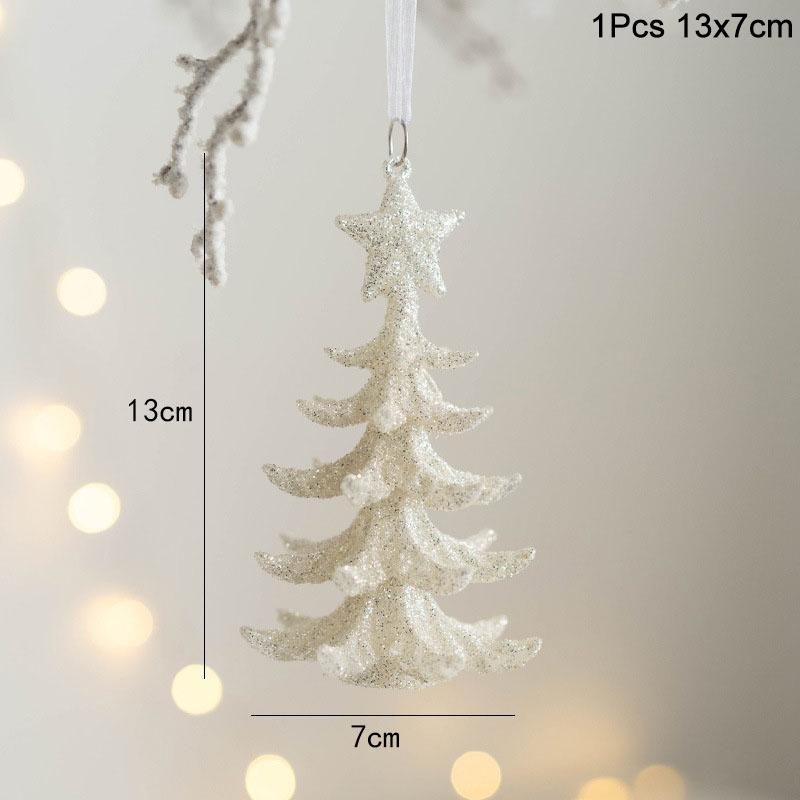 Xmas Tree Pendants Snowflake Angel Deer Hanging Ornaments Christmas Decorations For Home Kids Toy 2024 Navidad New Year Party
