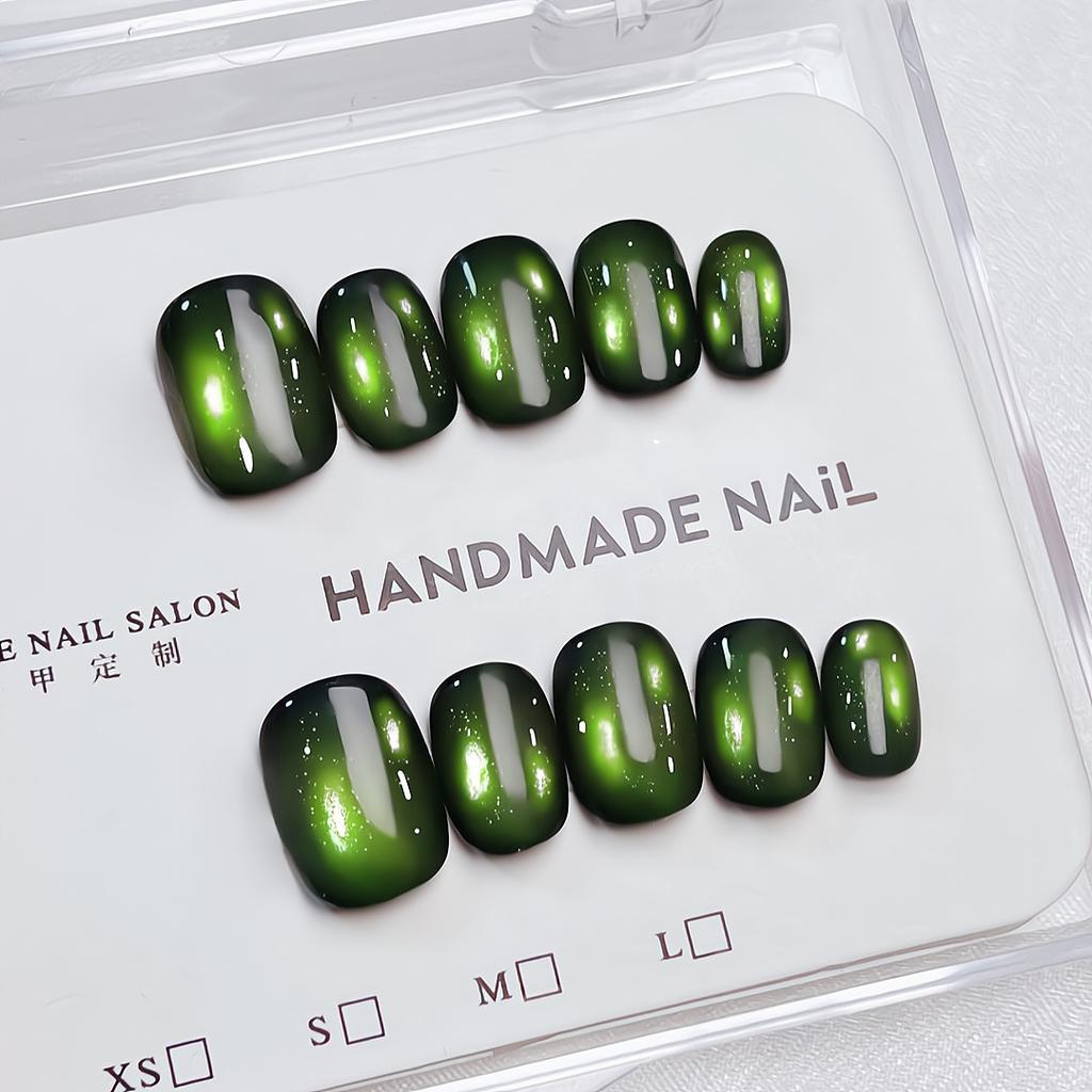 Press-On-Nägel Quadratische Falschnägel mit Glitzer-Design Künstliche Acrylnägel Glänzende Falschnägel Vollabdeckung Aufkleb-Nägel Klebe-Nägel für Damen