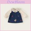 Cartoon Bear Girl Fall Outfit Set Cotton Long Sleeve Dress For Kids Age 3 To 8