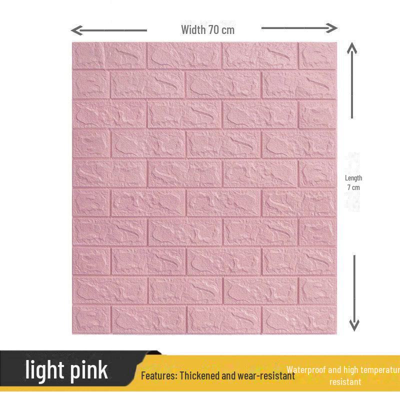 3D Waterproof Foam Brick Wall Sticker: Moisture-Proof, Self-Adhesive, Warm, and Decorative for Bedroom Walls.