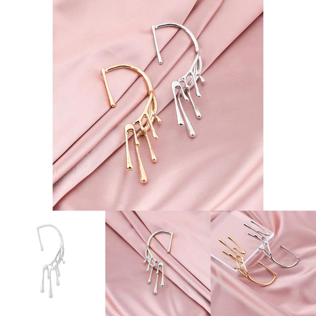 Elegant Geometric Alloy Earrings With Irregular Asymmetrical Design In Gold Silver