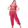 Cosplay Halloween Aladdin costume pants type belly dance 4-piece set Jasmine Aladdin-style disguise (pink)