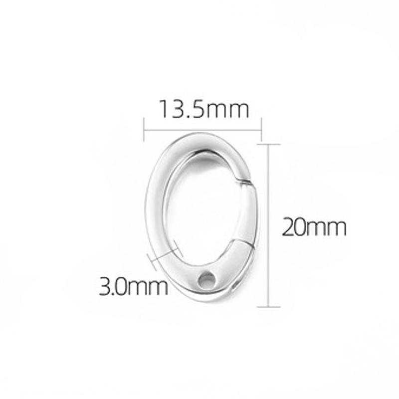 2pcs/1pc Stainless Steel Spring Lobster Clasp Oval Clasp for Keychain Keyring Carabiner Key Holder Jewelry Making DIY No Fade