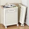 Large-Capacity Folding Laundry Hamper with Wheels: Multi-Functional Handheld Storage for Clothes and More