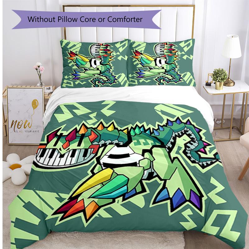 Pianosaurus Printed 3PCS Bedding Set Soft Breathable Duvet Cover Pillowcases Set Washable Bedroom Decor Home Gift