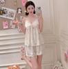 Summer new sweet pure lace floral suspender shorts pajamas ins girl cute loungewear with chest pad